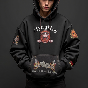 Custom Unisex Oversized Vintage Lined Hoodies 100% Cotton Premium Printed ODM Bulk Hoodie with Eco-Friendly Features