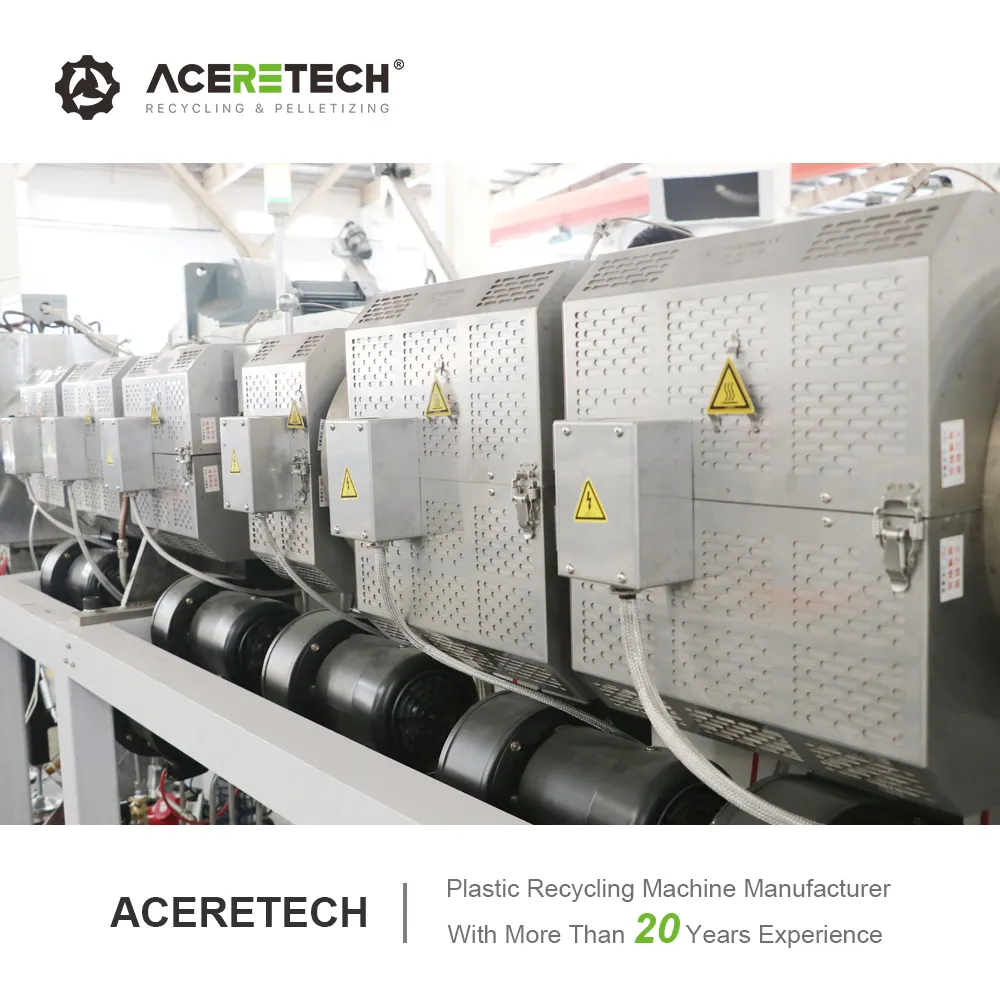 Automatische At Afval Plastic Pp/Pa/Pbt Met Glasvezel Samengestelde Dubbele Schroef Extruder Granulatormachine