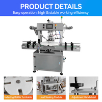 Machine de scellage de films avec tête de scellage réglable en hauteur, scelleuse pour gobelets en plastique, plateaux et boîtes en aluminium pour sauces et plats préparés
