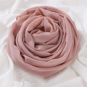 Factory Custom Headwrap Lightweight Chiffon Long Scarf Muslim Hijabs Women Underscarf Fashion Casual Look Plain Hijab