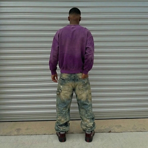 Fabricant de sweats à capuche personnalisés vintage délavés à l'acide, 100% coton, coupe oversize et carrée, style streetwear, avec poche et détails coupés - Product Image 4