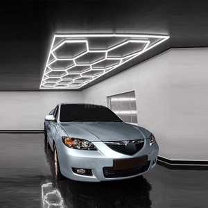 Su misura 15 griglia LED plafoniere nuovo Design esagonale per autosalone e officina di riparazione corpo lampada in alluminio - Product Image 1