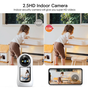 Caméra de sécurité intérieure 3MP avec écran intégré, WiFi/4G, PTZ, suivi humain, vision nocturne claire 24h/24 et 7j/7, audio bidirectionnel, surveillance à domicile/bébé/animaux de compagnie - Product Image 6