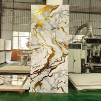 Panneau mural moderne imperméable en composite bois-plastique, revêtement UV brillant, impression 3D, effet marbre, matériau écologique