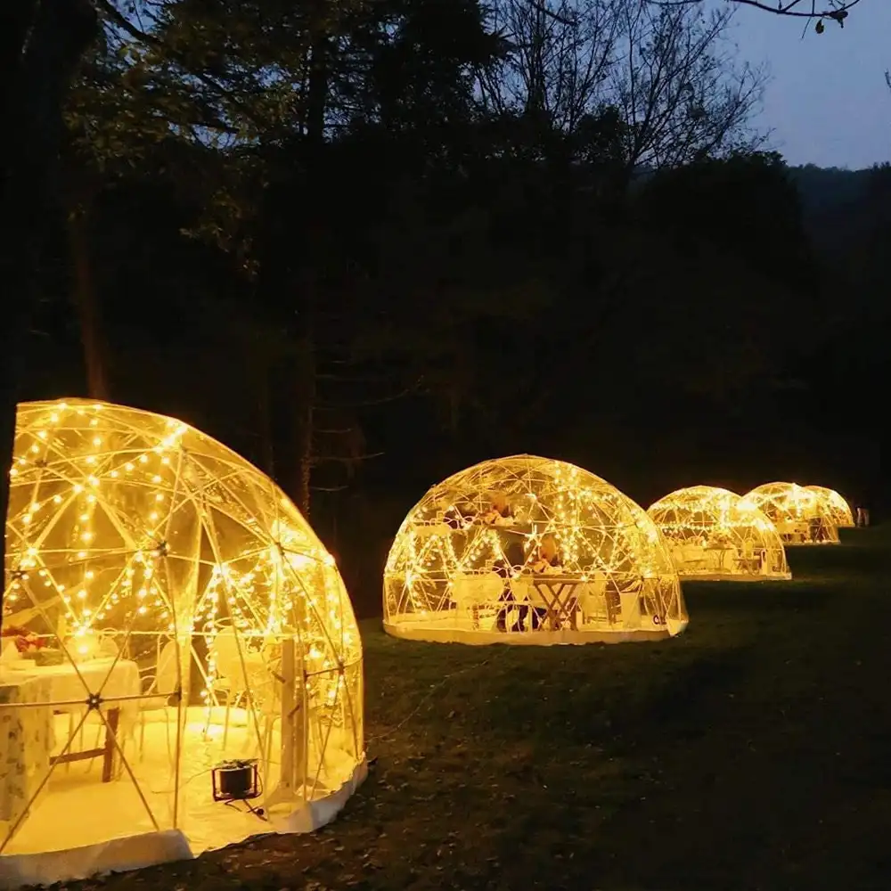 Мгновенная всплывающая беседка прозрачная воздушная роскошная палатка Igloo купольная палатка для вечеринок и кемпинга со светодиодным освещением