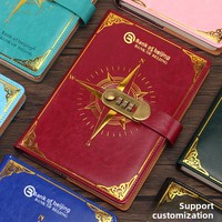 Carnet en cuir PU vintage avec logo personnalisé, verrouillage par code, journal A5 avec mot de passe, journal secret pour la promotion d'entreprise, cadeau d'entreprise