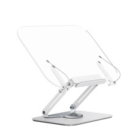 Nouveau Transparent acrylique 360 rotatif réglable porte-livre livre supports Page trombones porte-documents support de lecture