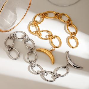 European and American Style Fashion Moon Bracelet <b>Stainless</b> <b>Steel</b> 18k Gold-plated Jewelry Manufacturer - Product Image 3