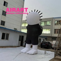 Prop publicitaire gonflable géant personnalisé pour extérieur, personnage de dessin animé gonflable blanc sur pied avec des pointes sur la tête