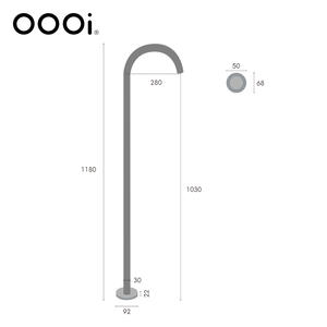 Grifo <span class=keywords><strong>de</strong></span> latón para lavabo <span class=keywords><strong>de</strong></span> pie independiente <span class=keywords><strong>de</strong></span> piso alto con manija única para baño negro mate - Product Image 3