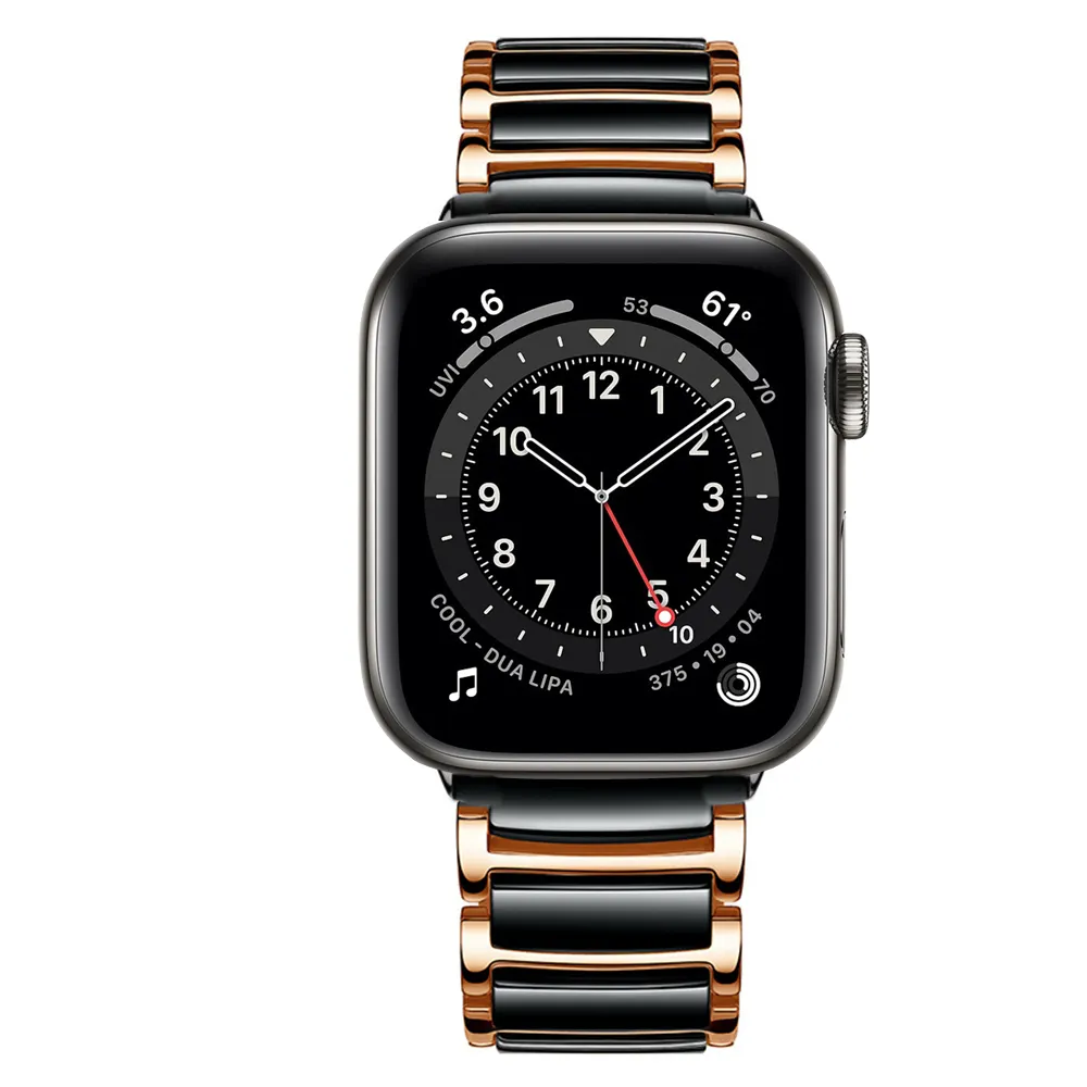 Adepoy A-CE001สายนาฬิกาเซรามิก,สายนาฬิกาข้อมือสำหรับ Apple Watch Series 7 6 5 4 3 2 1 44มม. 40มม.