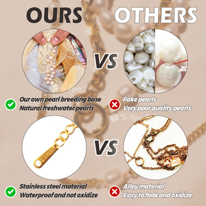 Muses Jewels Natürliche Perle Anlauffreier Edelstahl Charm Seilanhänger Muschel Meeresschildkröte Anhänger Ozean Strand Stil Mode Halskette - Product Image 3