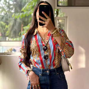 Blusa de Alta Calidad 100% Algodón Casual para Mujer, Manga Larga, Estampado Floral, Talla Grande 5XL, Oferta de Moda - Product Image 1