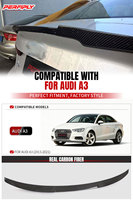 Kit carrosserie Perfiply style V en fibre de carbone véritable, aileron arrière pour AUDI A3 S3 RS3 8V 2013-2021, aileron de coffre