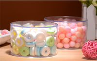 Boîte de rangement pour bijoux de la marque Wanying, boîte ronde transparente en plastique PS recyclable, impression UV, boîte d'emballage pour bonbons et aliments, pour l'artisanat
