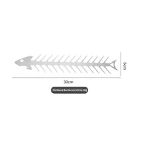 Brochettes de barbecue créatives en acier inoxydable pour l'extérieur, support à nourriture pour fruits de mer en forme d'arête de poisson, outil pour enfiler la viande, brochettes à rôtir, modèle de fourchette