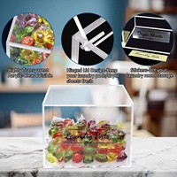 Boîte de rangement pour feuilles de séchage de linge en acrylique, boîte de rangement murale transparente, distributeur de feuilles de séchage de linge, support pour détergent à lessive