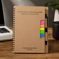 Carnet de notes OEM Campus avec autocollants écologiques colorés et stylo – Fabricant de carnets personnalisés
