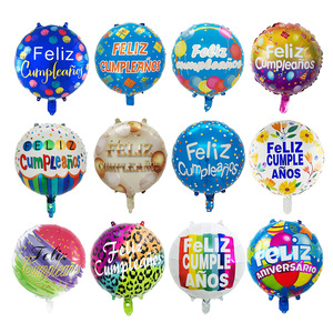 Ballons en aluminium en forme d'étoile ronde de <span class=keywords><strong>18</strong></span> pouces « Joyeux Anniversaire » <span class=keywords><strong>espagnol</strong></span>, vente en gros Nicro Factory, fournitures de fête pour décorations de fond - Product Image 2