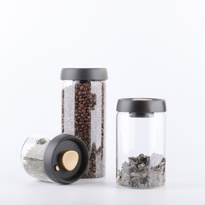 Design moderno sottovuoto a prova di umidità a prova di estorsione aria contenitore ermetico di vetro per il tè chicchi di caffè con coperchio di scarico - Product Image 5