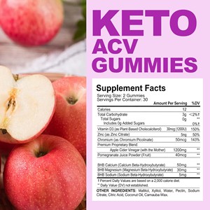กัมมี่ Keto ACV ลดราคาพิเศษ ช่วยระบบย่อยอาหาร ควบคุมการเผาผลาญ คาร์โบไฮเดรตต่ำ สำหรับผู้ใหญ่ - Product Image 2