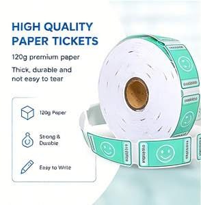 Papel Recubierto de 1x2 Pulgadas para Boletos de Rifa, Etiquetas Fáciles de Desprender, Reverso Escribible, Numeración Consecutiva para Eventos - Product Image 3