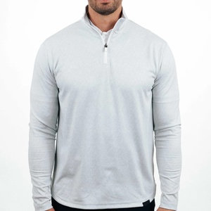 Chất Lượng Cao In Golf Quý Zip Áo Thun Tùy Chỉnh Thêu Logo Đàn Hồi Dệt Kim 1/4 Quý Zip Áo Thun - Product Image 1