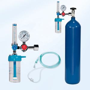 Bojen-Sauerstoff inhalator Bull Nose Medizinischer Sauerstoff druckregler CGA540 Einlass gewinde mit Durchfluss messer und Luftbe feuchter flasche - Product Image 3
