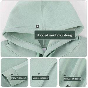 Unisex Cộng Với Kích Thước Hoodies Bông Hoodies Chất Lượng Cao Bông Polyester Dày Trống Đồng Bằng Tùy Chỉnh Biểu Tượng Người Đàn Ông Hoodies - Product Image 3