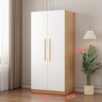 Armoire de chambre à coucher, meuble de rangement économique en bois massif pour appartement, chambre de location