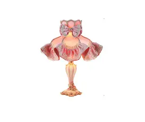 Современная розовая ткань с регулируемой яркостью, кружевная Цветочная лампа для спальни, прикроватная Светодиодная настольная лампа, настольная лампа