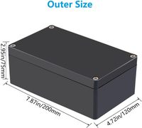 Boîtiers électriques noirs IP67, boîte étanche pour extérieur, boîte de jonction électronique, boîtier d'alimentation
