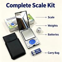 Mini Báscula Digital de Bolsillo, Balanza Electrónica Portátil de 200g/500g con Precisión de 0.01g para Pesar Oro, Joyas y Diamantes