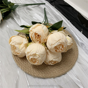 QSLH Ti398 Ramo de Flores de Peonías Artificiales, Paquete Económico, Flor de Rosa y Peonía Artificial, Ramo de Flores Artificiales de Peonía para Eventos - Product Image 4
