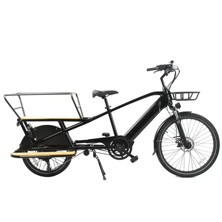 Kargo bisiklet elektrikli ebike e-kargo aile e bisiklet 20 tekerlek boyutu 500w 1000w yağ lastik elektrikli kargo bisikleti kayış tahrik hidrolik