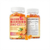 Gomitas de Calcio, Magnesio y Zinc con Vitamina D3, B6 y K2, 1000mg y 300mg, 60 Unidades para Adultos, Marca Privada
