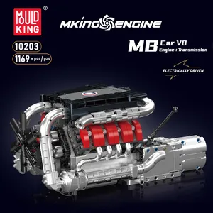 Mould King 10203 MOC Creativity Car Part, Motorizado, Coche Deportivo M8, Motor V8, Kit de Ladrillos de Ensamblaje, Regalo de Navidad, Juego de Bloques de Construcción - Product Image 2