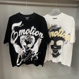 Camisetas de algodón 100% de alta calidad, ropa de calle con estampado gráfico, ropa de hombre de gran tamaño, camisetas de emoción mixta para hombres - Product Image 2