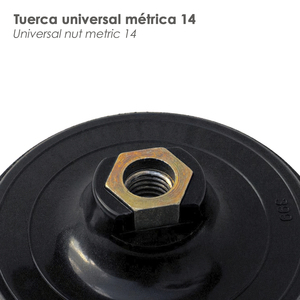 Disco abrasivo in nylon con velcro, 178 mm. Montaggio filettato M14 - Product Image 3