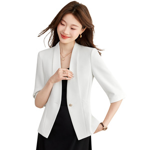 얀란 야후 연노랑 민소매 숏 블레이저 수출용 2026 봄 전문직 의상 유럽 동남아시아 인기 모델 - Product Image 5