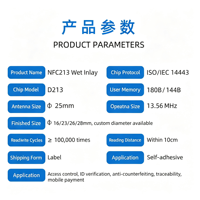 Étiquette NFC 213 personnalisée avec options de puces 213, 215, 216 pour autocollants de smartphone et applications métalliques