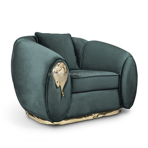 Sofá de Cuero con Base de Latón de Lujo Italiano, Diseño de Uvas, Muebles Personalizados para Sala de Estar, Sofá de Alta Gama para Villa - Product Image 4