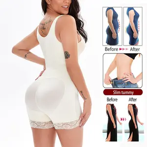 INTIFLOWER BL04 Plus Moldeador de cuerpo completo con cremallera Transpirable Levantador de glúteos Poscirugía Adelgazamiento Body Shaper Mujeres