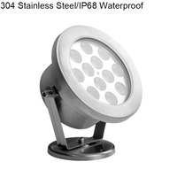 Projecteur submersible RGB extérieur IP68 en acier inoxydable 304 pour fontaine, avec contrôle DMX