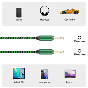 3.5mm male-to-male auxiliary <b>cable</b> for telephone, computer, and car speaker audio - Product Image 2