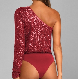 Monos sexys de <span class=keywords><strong>lentejuelas</strong></span> Rojas ostentosas más vendidos, monos de una pieza para mujer - Product Image 2