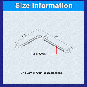 Weißer pulver beschichteter Edelstahl-Sicherheits greifer für die innere Ecke für Handicap-Handgeländer - Product Image 2