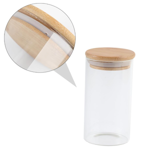 Paquete de 12 tarros de vidrio para almacenamiento de alimentos de especias con tapas herméticas de bambú, nueces, dulces, granos de café, juego de tarros de especias, embalaje personalizado - Product Image 3