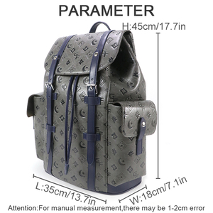 Embossed Leather <b>Backpack</b> <b>Large</b> Capacity Laptop Travel <b>Backpack</b> Fashion School <b>Backpack</b> for Men Women Custom Logo - Product Image 6