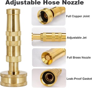 <span class=keywords><strong>GHN</strong></span> NH 3/4'' Messing Verstellbare Breitsprüh-Gartenwasserpistole 360 Hochdruck-Drehdüsen-Sprinkler - Product Image 2